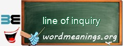 WordMeaning blackboard for line of inquiry